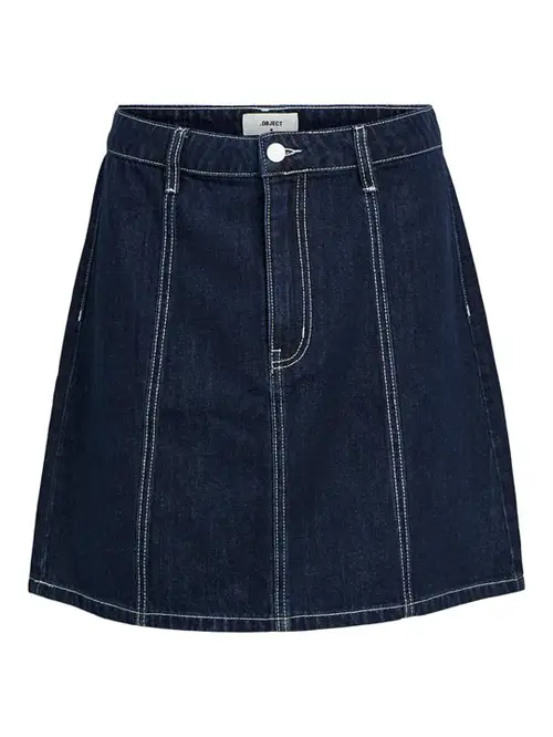 Object - Lea Gemme Mw Denim Skirt - Mørkeblå