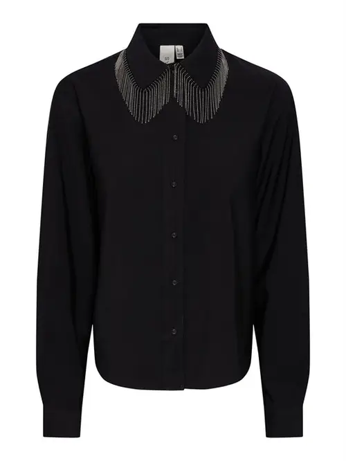 Y.A.S - Frima Fringe Ls Shirt - Sort