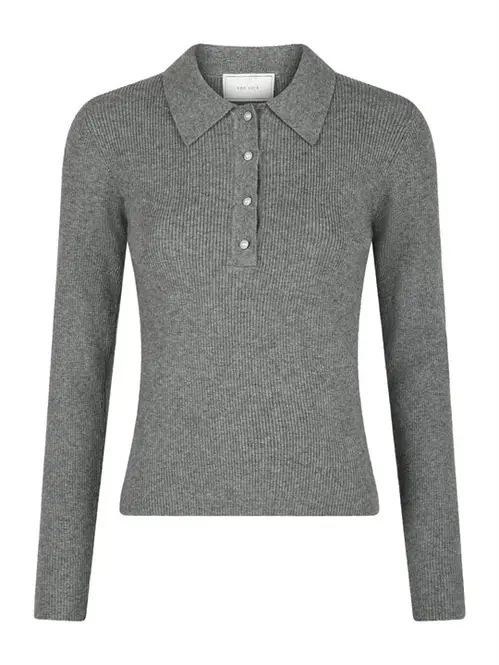 Neo Noir - Panama Knit Blouse - Dark Grey