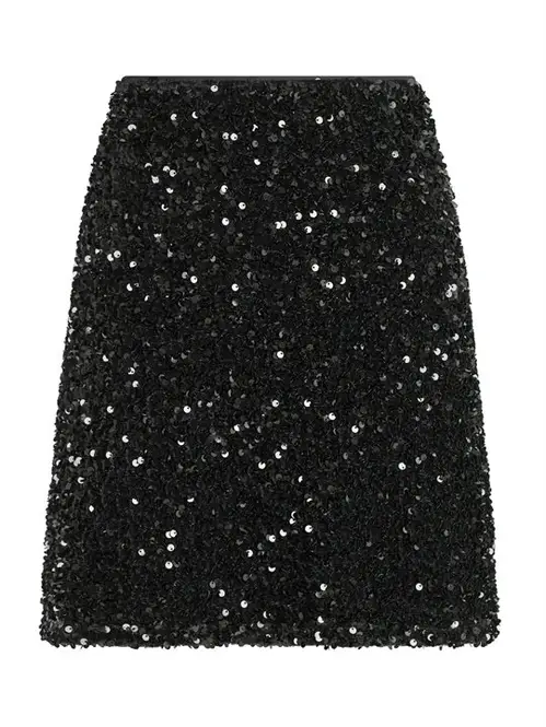 Neo Noir - Miva Velvet Sequins Skirt - Black