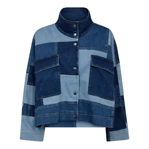 FORUDBESTILLING (MIDT NOV) Co' Couture - Patch Denim Box Jacket - Denim Blue