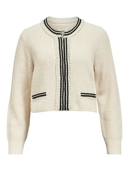 Object - Perla LS Knit Cardigan - Sand