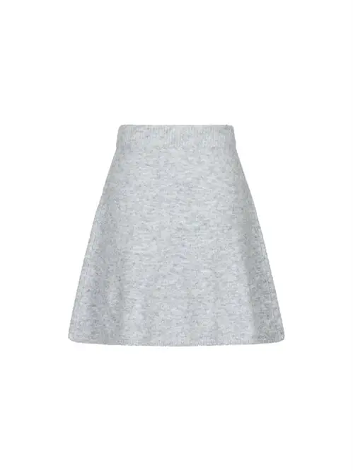 Neo Noir - Gisa Knit Skirt - Light Grey Melange