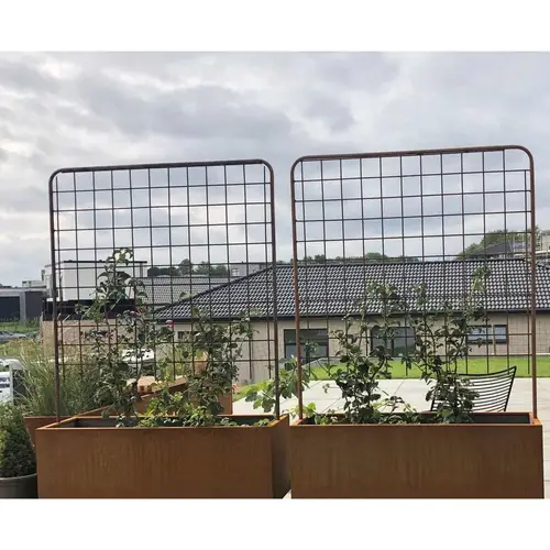 Højbed med espalier - Flere længder - Corten-40 cm-Uden flamingo