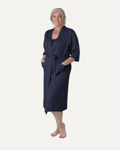 Bambus kimono | Lang damemodel | Navy blue | M