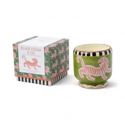 Paddywax Adopo Tiger Ceramic Candle - Black Cedar & Fig Boxed - Duftlys