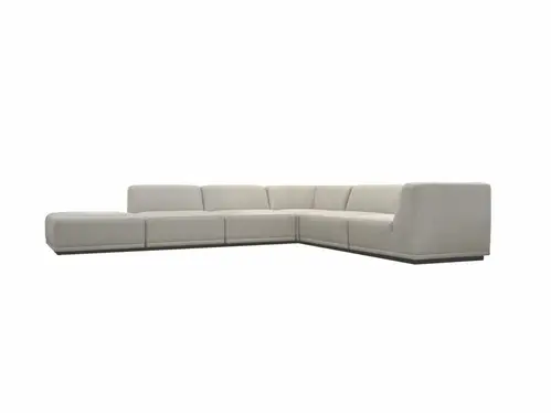 New York | Hjørnesofa med open-end |seks moduler, Teddy/bouclé beige stof