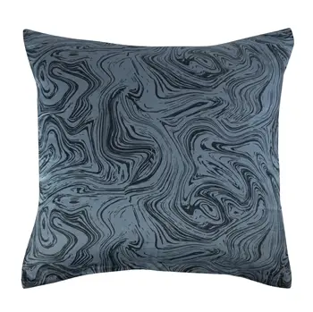 Pudebetræk 60x63 cm - 100% Blødt bomuldssatin - Marble dark blue - Fra By Night