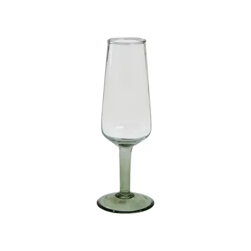 CHAMPAGNEGLAS  GRØN FOD