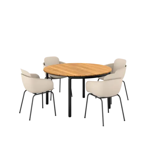 Patio Dining Table Ø133 + Patio Chair no. One S2