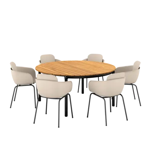 Patio Dining Table Ø160 + Patio Chair no. One S2