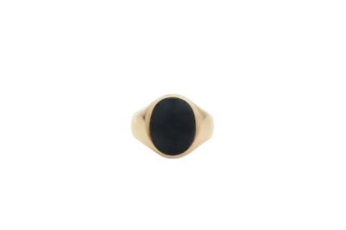 IX Oval Signet Ring Hawks Eye