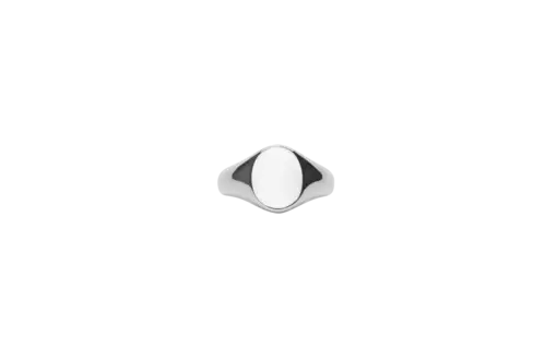 IX Mini Oval Signet Ring Silver