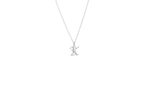 IX K Letter Charm Silver