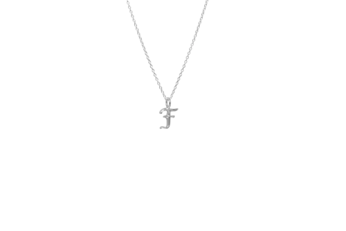 IX F Letter Charm Silver