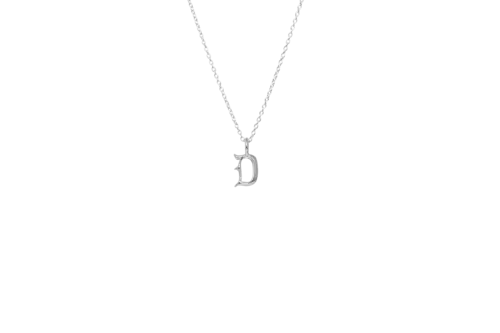 IX D Letter Charm Silver