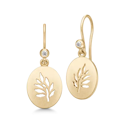 Tree of Life Signet Earrings Clear