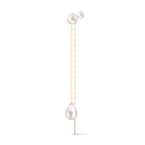 Edna Duo Ear Pendant Look White Pearl