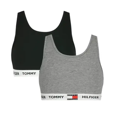 Tommy Hilfiger 2-Pak Bralette Grey/Black - Legekammeraten.dk