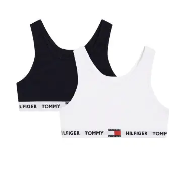 Tommy Hilfiger 2-Pak Bralette White/Black - Legekammeraten.dk