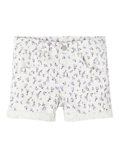 NAME IT Blomstrede Denim Shorts Rose Bright White