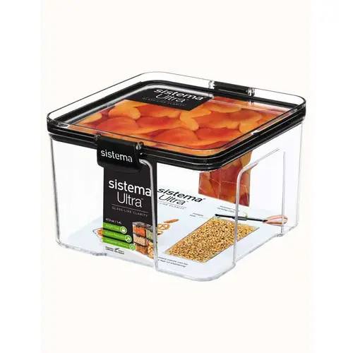 Sistema Madopbevaring - Tritan Ultra - Square - Large - 1.4L - Sort