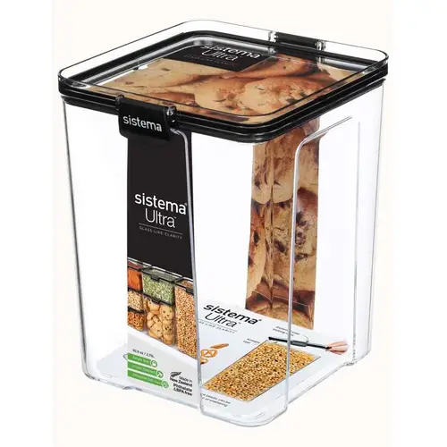 Sistema Madopbevaring - Tritan Ultra - Square - Large - 2.75L - Sort