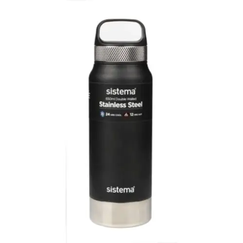 Sistema Termoflaske - Rustfrit Stål - 650ml - Black