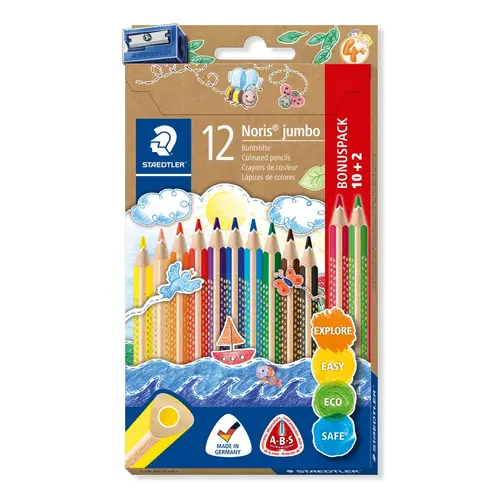 Farveblyant Staedtler Jumbo Noris 10+2 stk