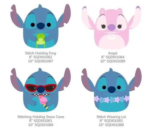 Squishmallows 20 cm Disney Stitch - flere varianter i CDU