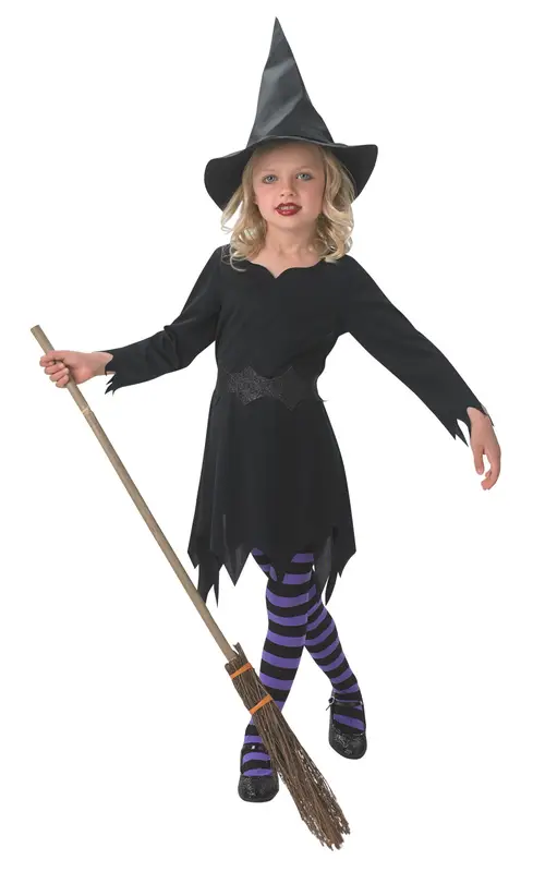 Sort Heks børne kostume til halloween