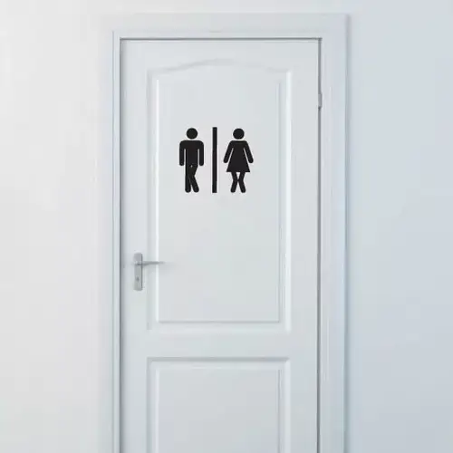 WC Skilt 1 - Skal Tisse - Wallsticker