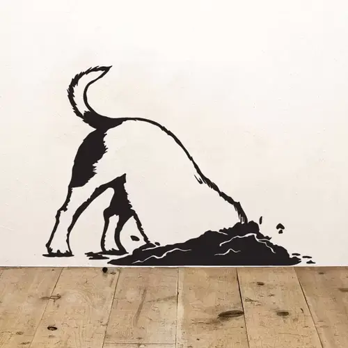 Hund Graver Hul - Wallsticker