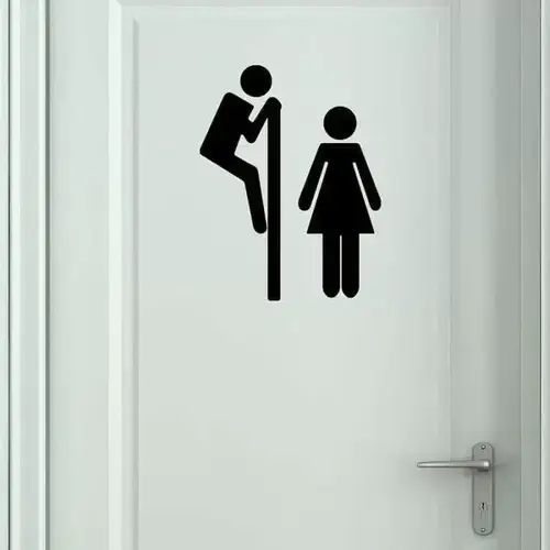 WC Skilt 7 - Lurer - Wallsticker