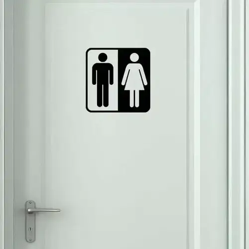 WC Skilt 8 - B&W - Wallsticker