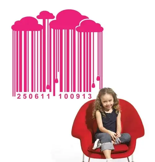 Stregkode Regn Med Egne Tal - Wallsticker