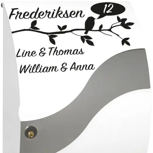 Postkasse Fugl - Wallsticker