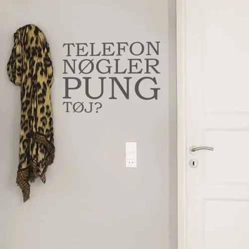 Telefon Nøgler - Wallsticker