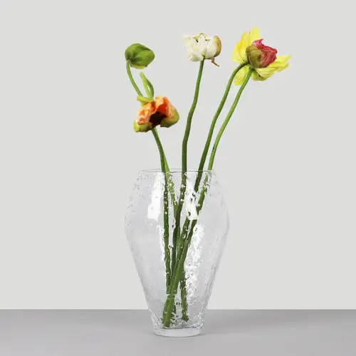 Crushed Glass Vase, Large - Clear