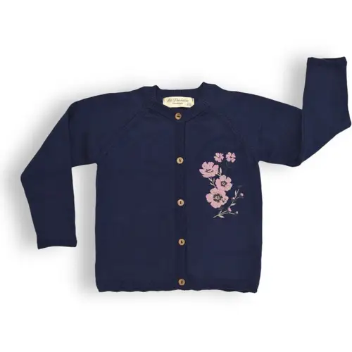 Floral fantasy cardigan - Dark blue / 9-12m - 80cm