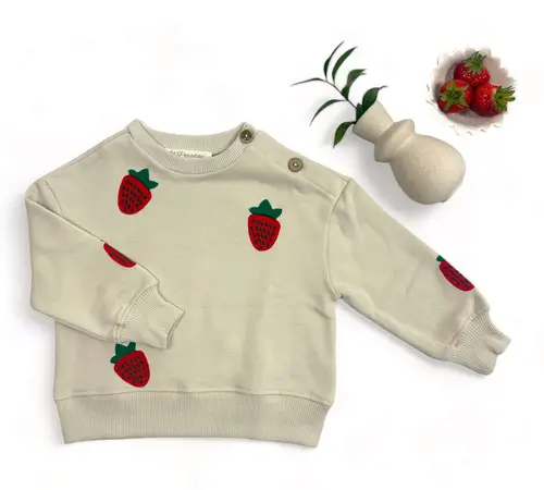 Strawberry Bliss Sweatshirt - Beige / 9-12m - 80cm