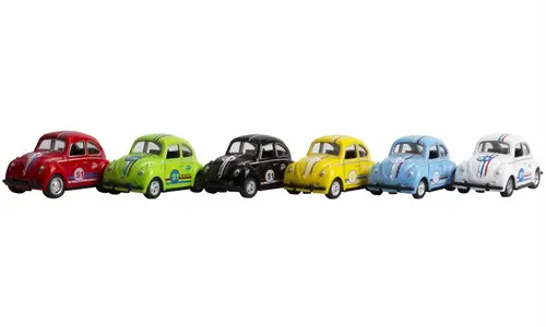 Magni VW Bobble Herbie med Pull back - Sort, Rød, Grøn, Blå, Hvid & Gul - Sort