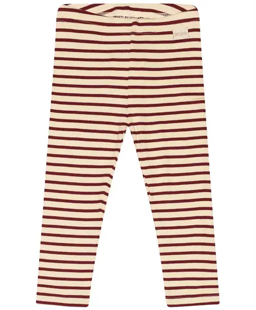 Petit Piao Leggings Striber Dark cherry/dark off white