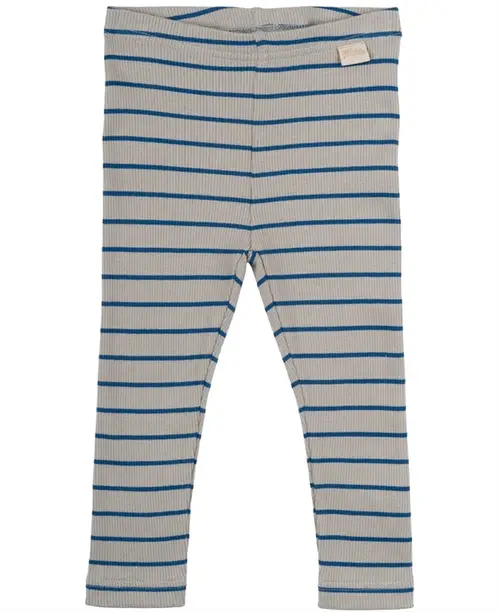 Petit Piao Leggings - Modal Thin Striped - Deep Cobalt/Grey