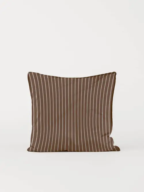 DAWN Percale Pudebetræk (60x63) - Chocolate Stripes - 100% økologisk bomuld - Brunt med striber