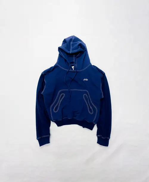 LYTO BLUE DOUBLE LAYERED HOODIE - Large