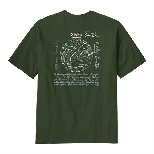 Patagonia Mens CTA Organic T-Shirt, Earth Currents / Torrey Pine Green