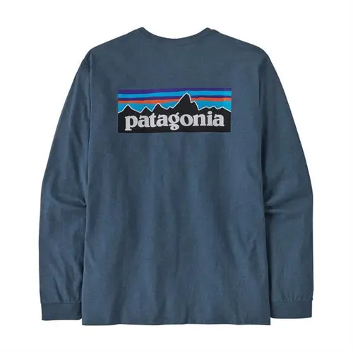 Patagonia Mens L/S P-6 Logo Responsibili-Tee, Utility Blue