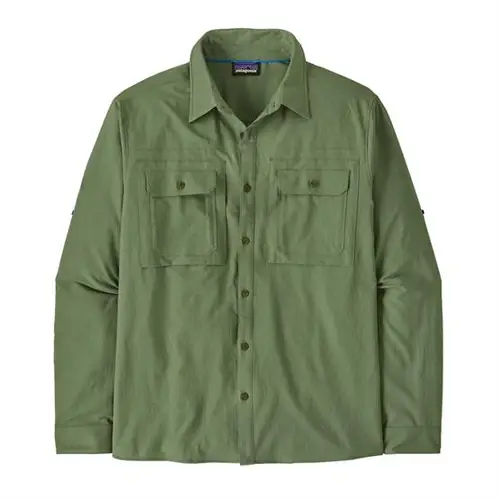 Patagonia Mens L/S Self Guided Sun Shirt, Terrain Green