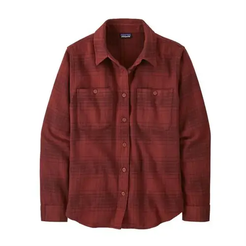 Patagonia Womens Fjord Flannel Shirt, Cascade / Oxide Red